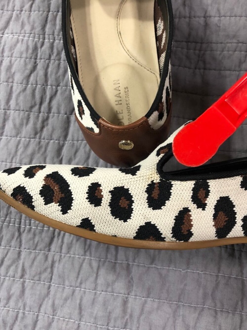 Cole Haan Women 8.5 Grand Series Cheetah Leopard Knit Loafers Flats - Picture 16 of 16